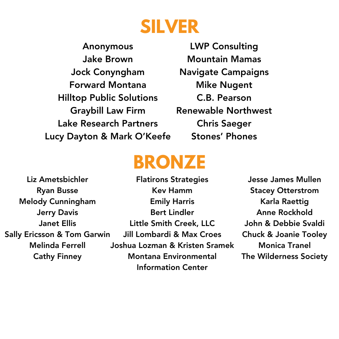 2024 Member Celebration Montana Conservation Voters   2024 Member Celebration Final Sponsor List Silver Bronze 